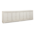 Outside The Box 122x19x38 Weathered Coastal Solid Reclaimed Pine 8 Door Sideboard In White