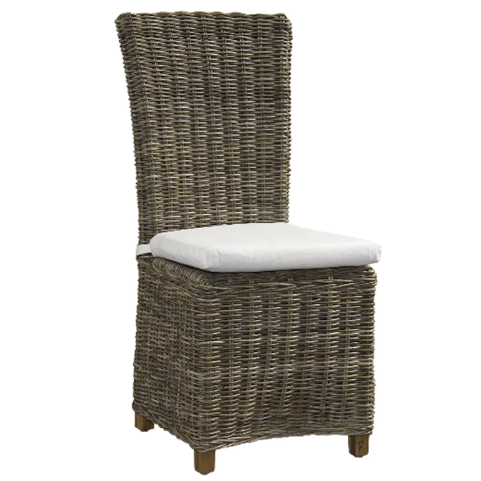 Outside The Box Nico Kubu Natural Rattan & Mahogany Legs Dining Chair
