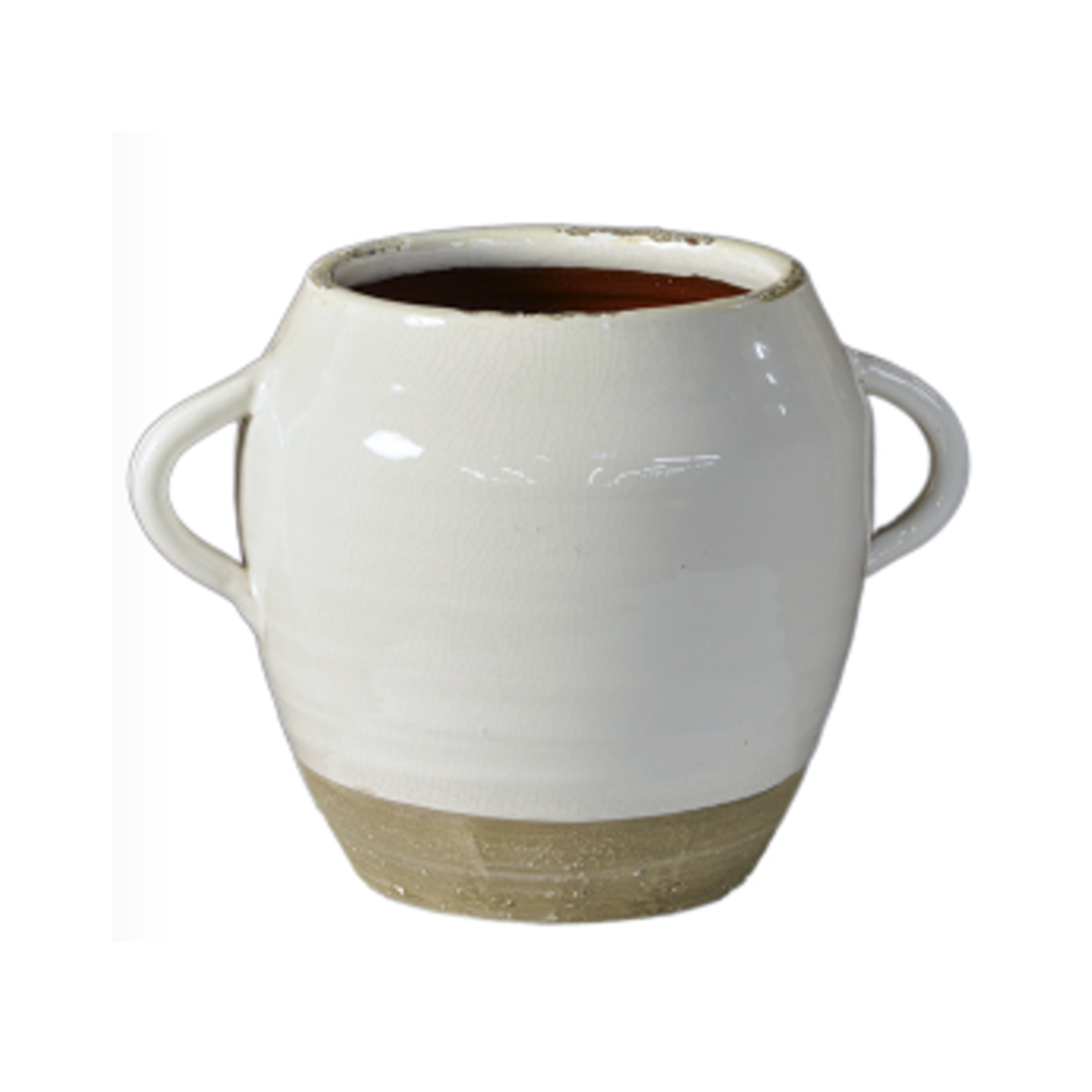 Outside The Box 10" Paloma Terracotta Natural & White Vase