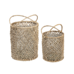 Outside The Box 17" & 23" Set Of 2 Catalina Natural Abaca Basket Hurricane Set
