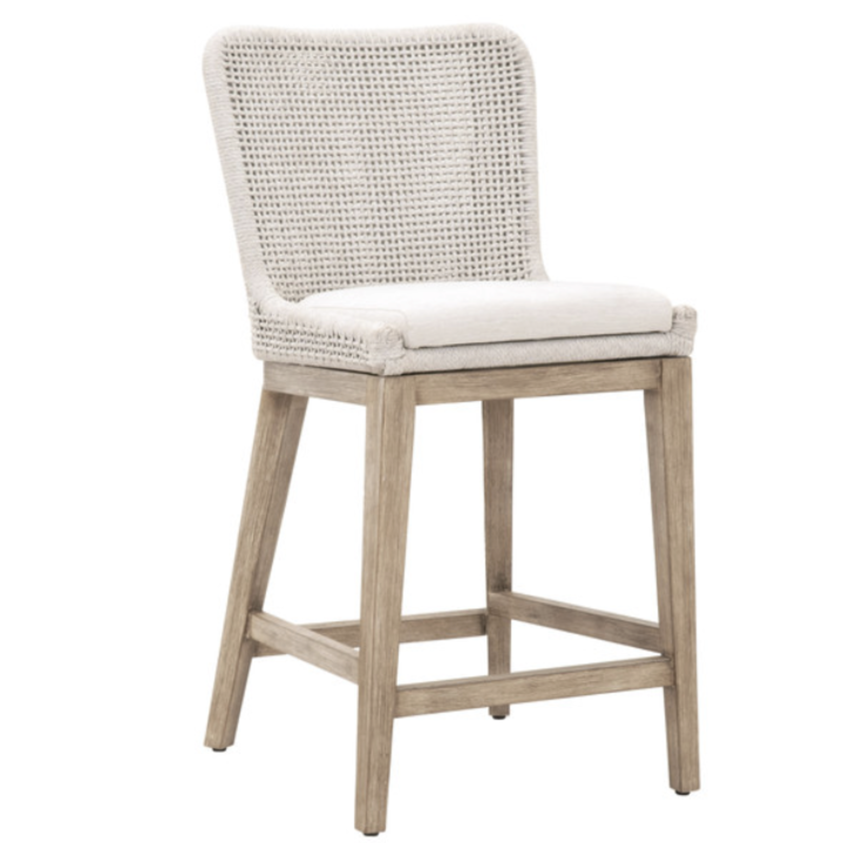 Outside The Box 26" Essentials For Living Mesh White Rope Weave Counter Stool