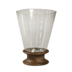 Outside The Box 20" Wren Mango Wood & Glass Hurricane