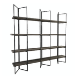 Outside The Box 95x16x90 Campo Reclaimed Pine & Iron Bookshelf