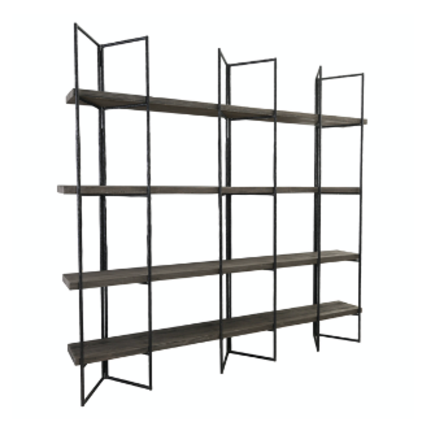 Outside The Box 95x16x90 Campo Reclaimed Pine & Iron Bookshelf
