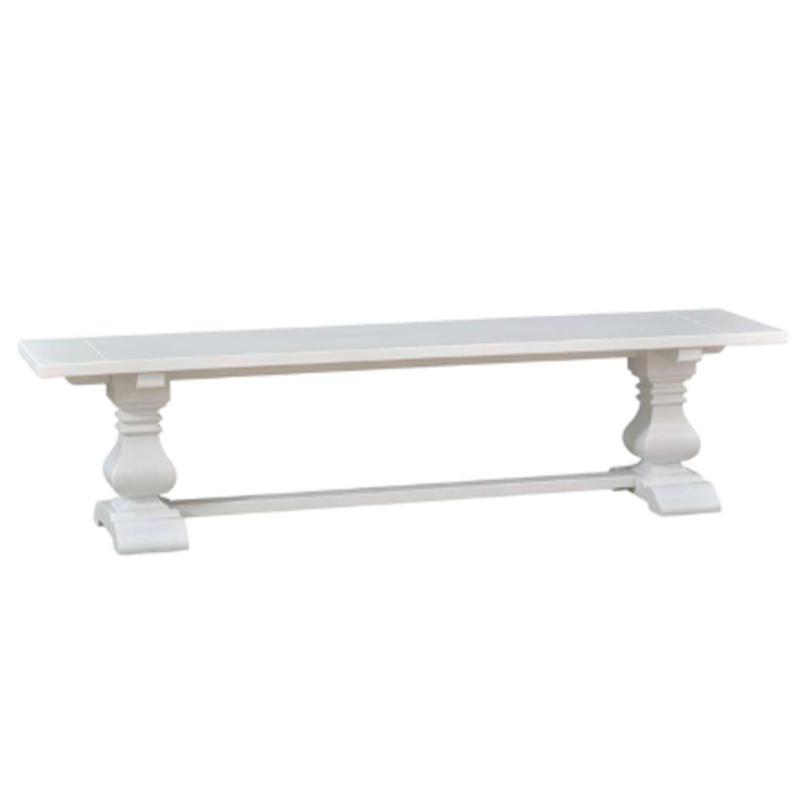 Outside The Box 71x15x17 Solid Mahogany Trestle Dining Bench In White