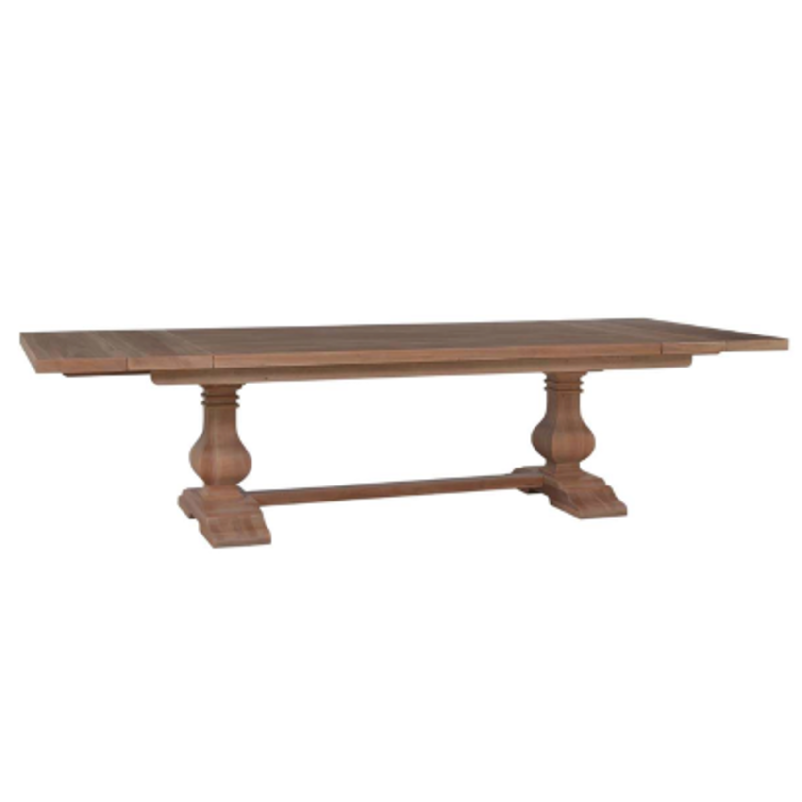 Outside The Box 96" Extends To 120" Solid Mahogany Trestle Dining Table In Driftwood