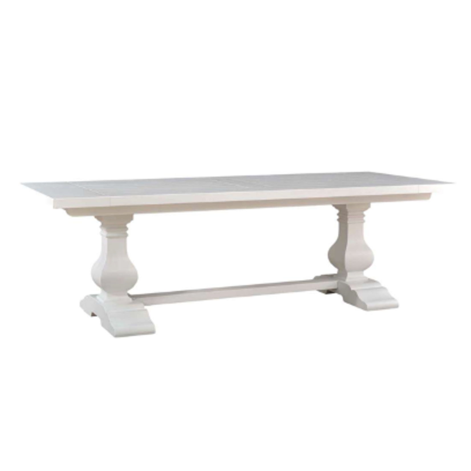 Outside The Box 96x40 Trestle Solid Mahogany White Dining Table