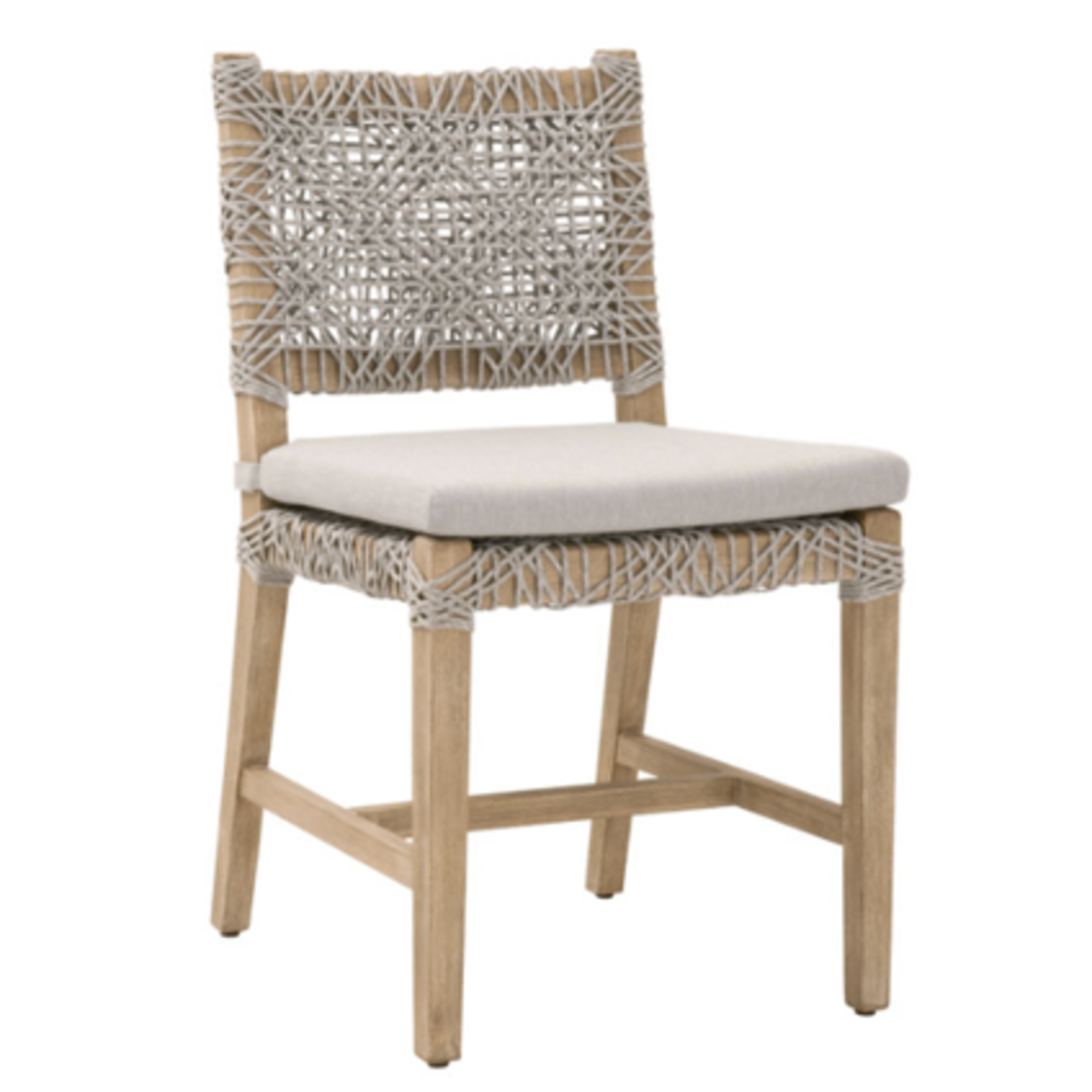 Outside The Box Costa White Taupe Rope Dining Chair