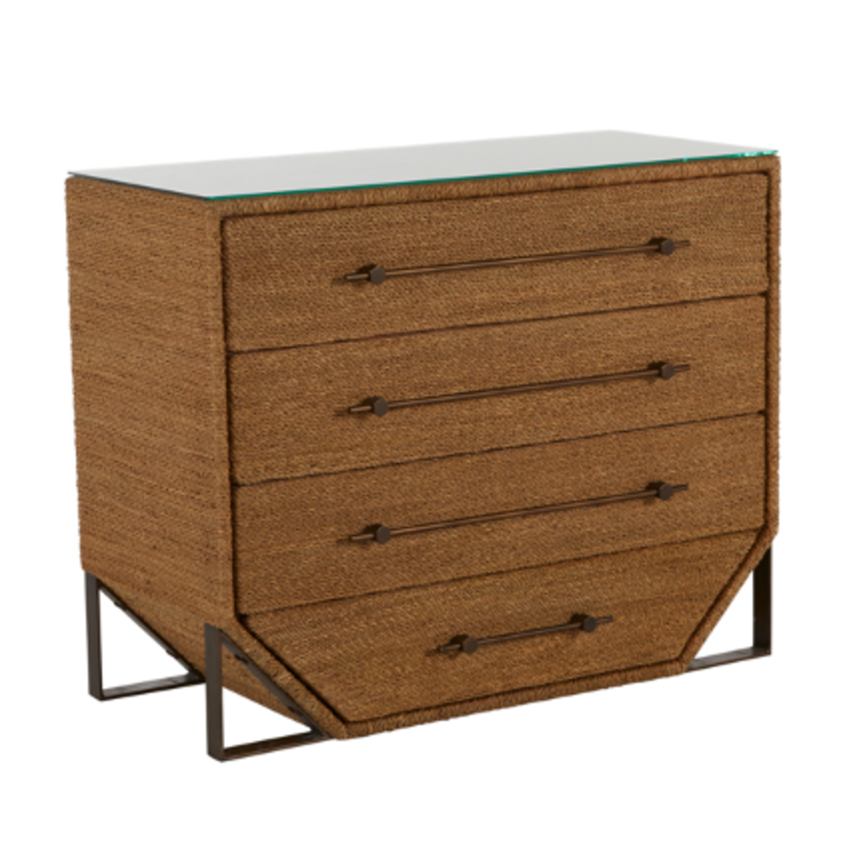 Outside The Box 40x18x32 Chase Natural Seagrass 4 Drawer Accent Chest