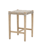 Outside The Box 26” Costa White Taupe Rope Backless Counter Stool