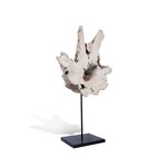 Outside The Box 47" Hemisphere Bleached Teak Wood Sculpture On Base