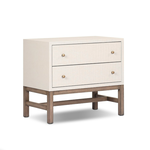 Outside The Box 30x17x27 Cienna Raffia Wrapped 2 Drawer Nightstand In Ivory