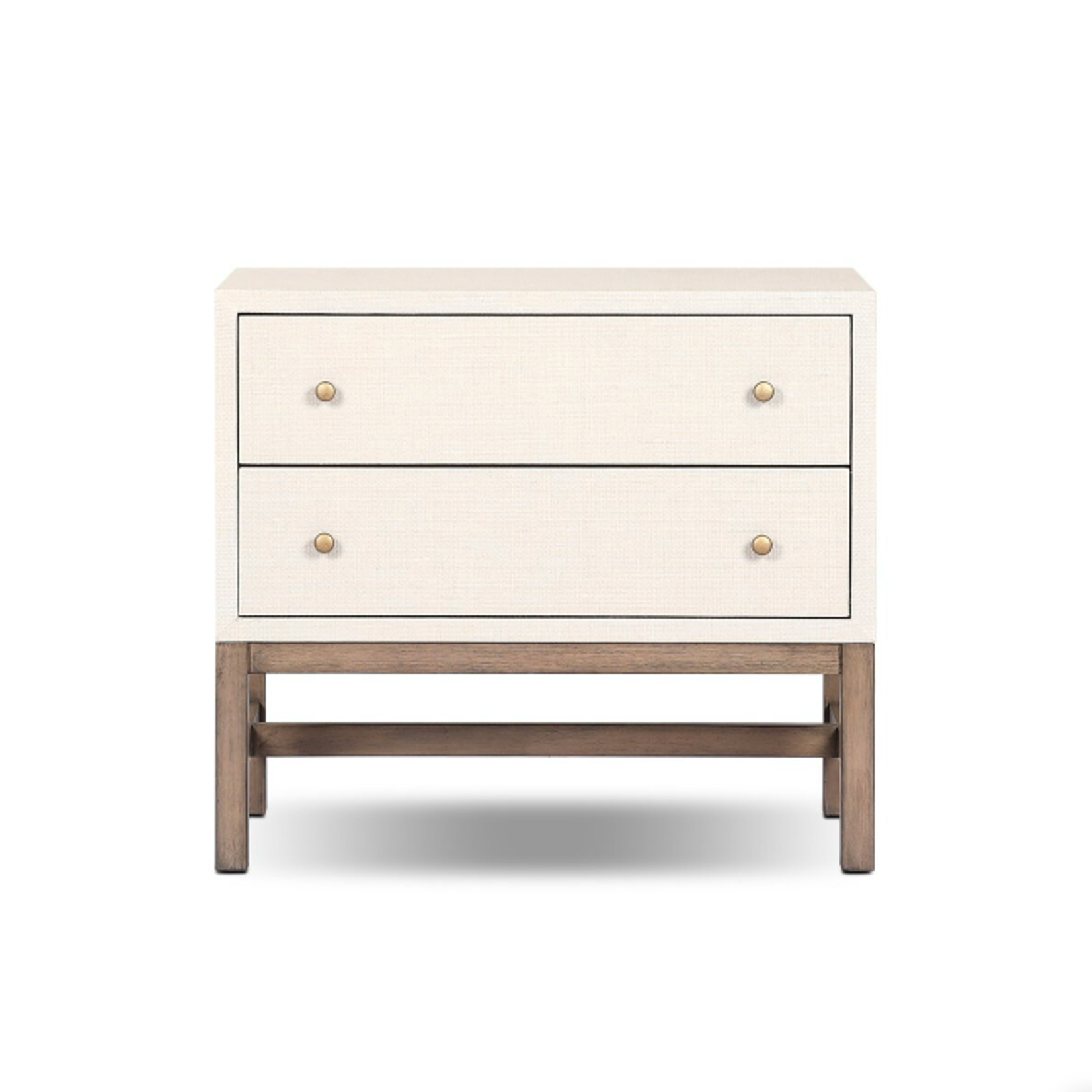 Outside The Box 30x17x27 Cienna Raffia Wrapped 2 Drawer Nightstand In Ivory