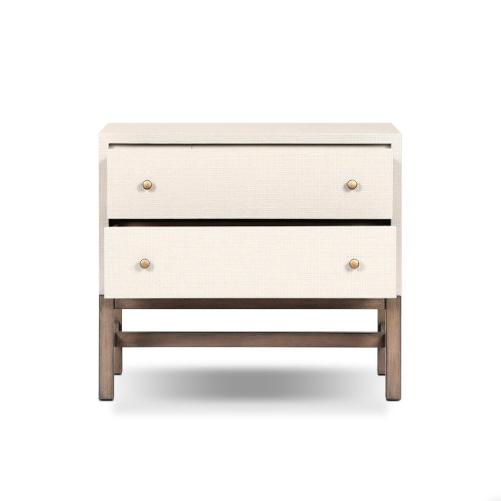 Outside The Box 30x17x27 Cienna Raffia Wrapped 2 Drawer Nightstand In Ivory