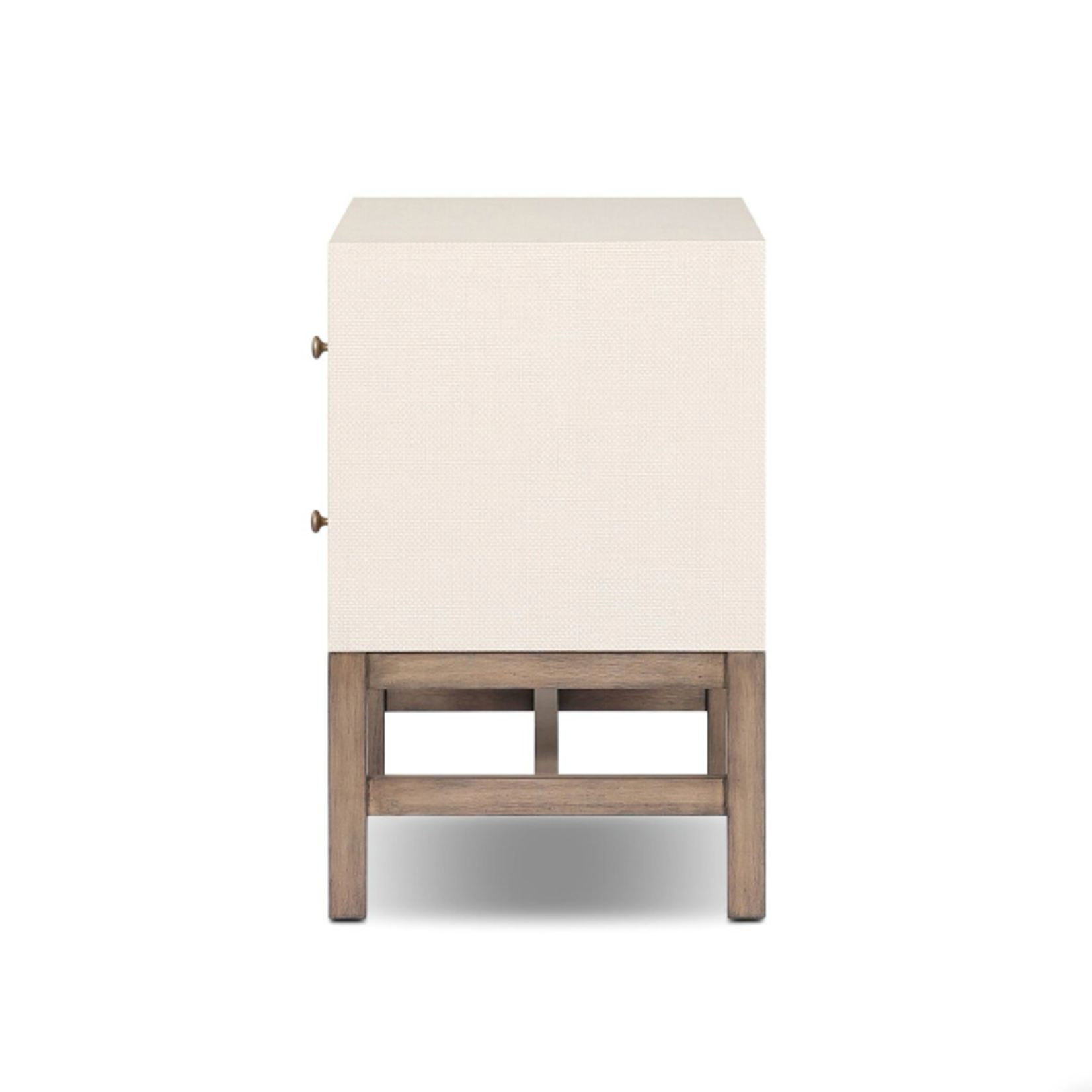 Outside The Box 30x17x27 Cienna Raffia Wrapped 2 Drawer Nightstand In Ivory