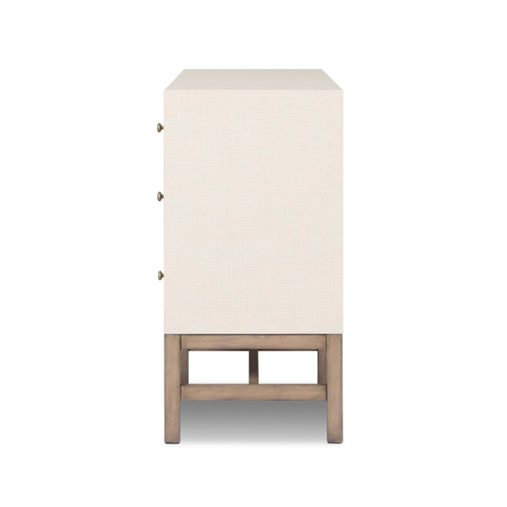 Outside The Box 62x17x34 Cienna Raffia Wrapped 6 Drawer Dresser In Ivory