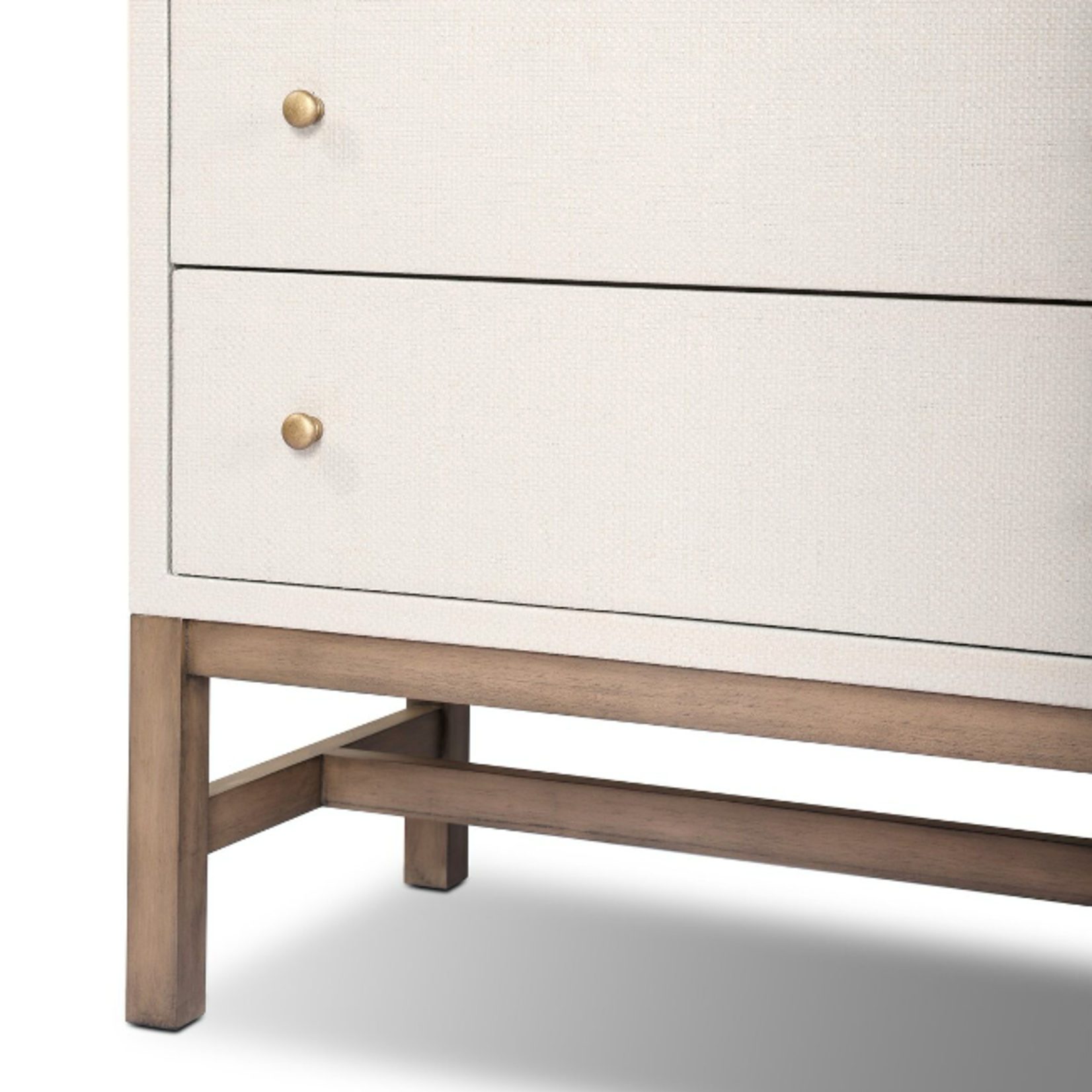 Outside The Box 62x17x34 Cienna Raffia Wrapped 6 Drawer Dresser In Ivory