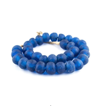 Outside The Box 28" Blue Recycled 23mm Glass Beads