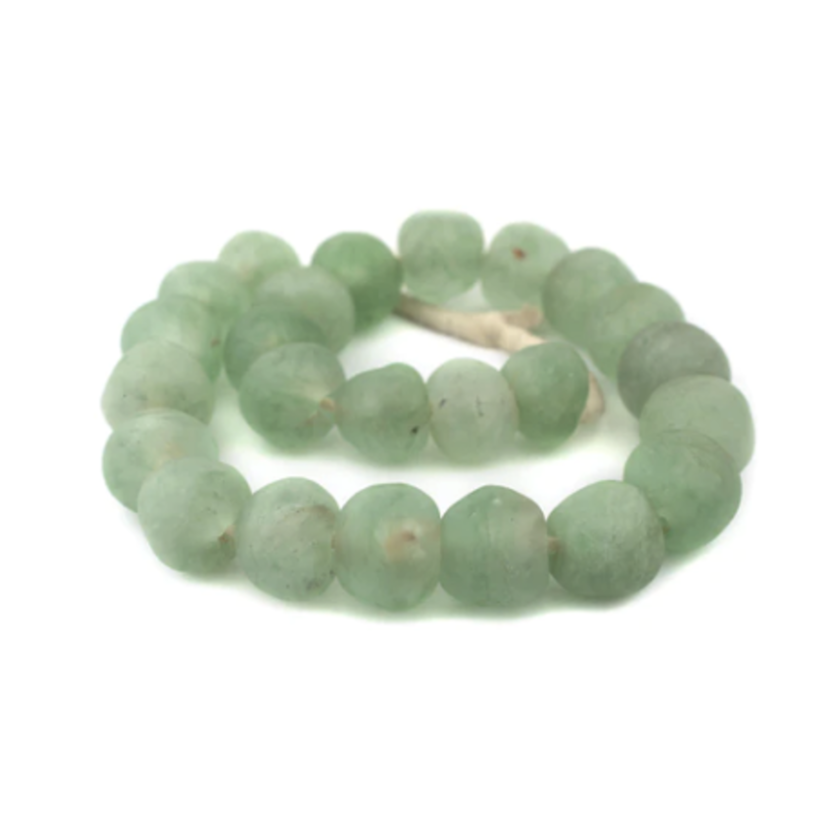 Outside The Box 30" Green Aqua Recycled 34mm Glass Beads