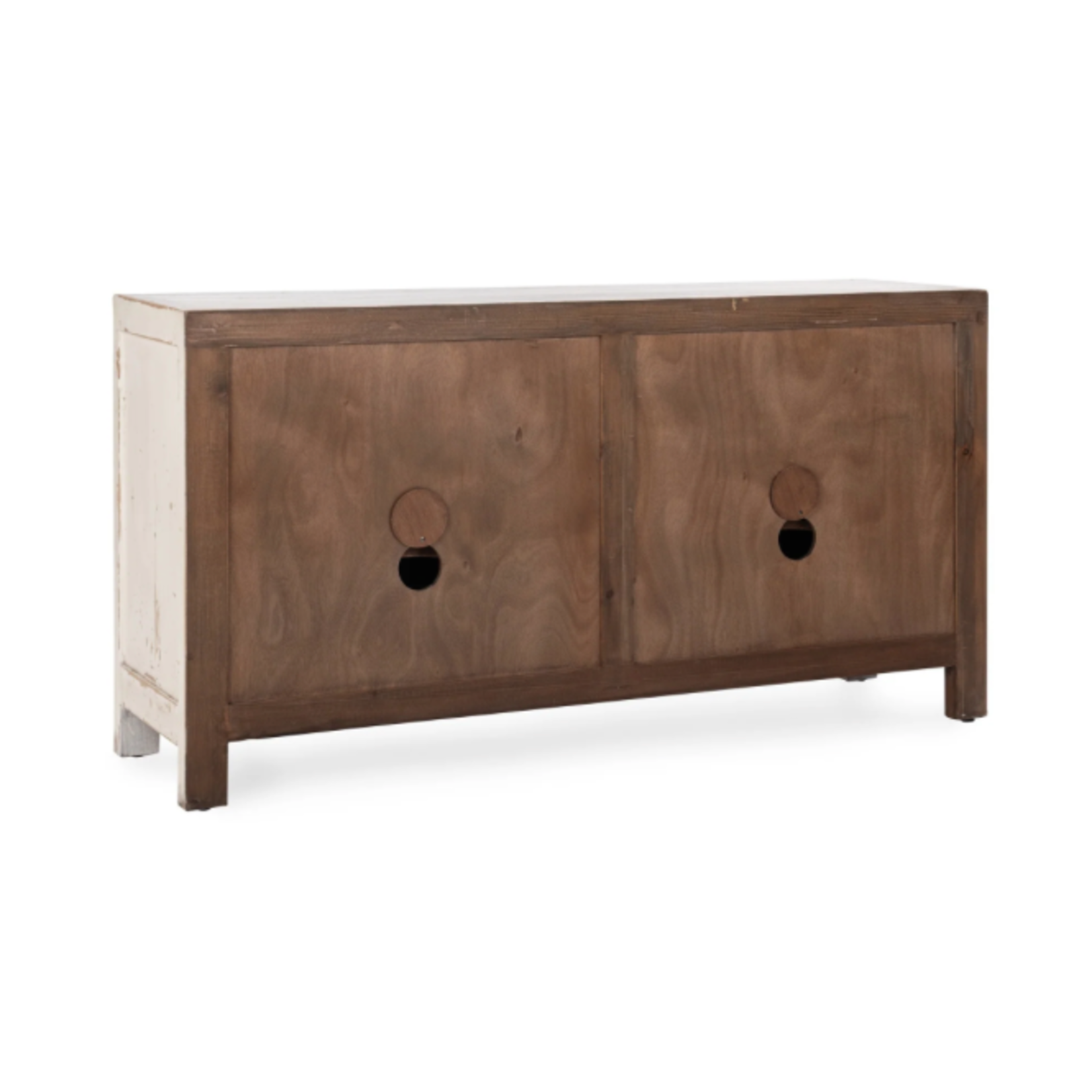 Outside The Box 68x18x36 Holden Solid Reclaimed Pine White Distressed 2 Drawer 4 Door Server