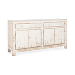 Outside The Box 68x18x36 Holden Solid Reclaimed Pine White Distressed 2 Drawer 4 Door Server