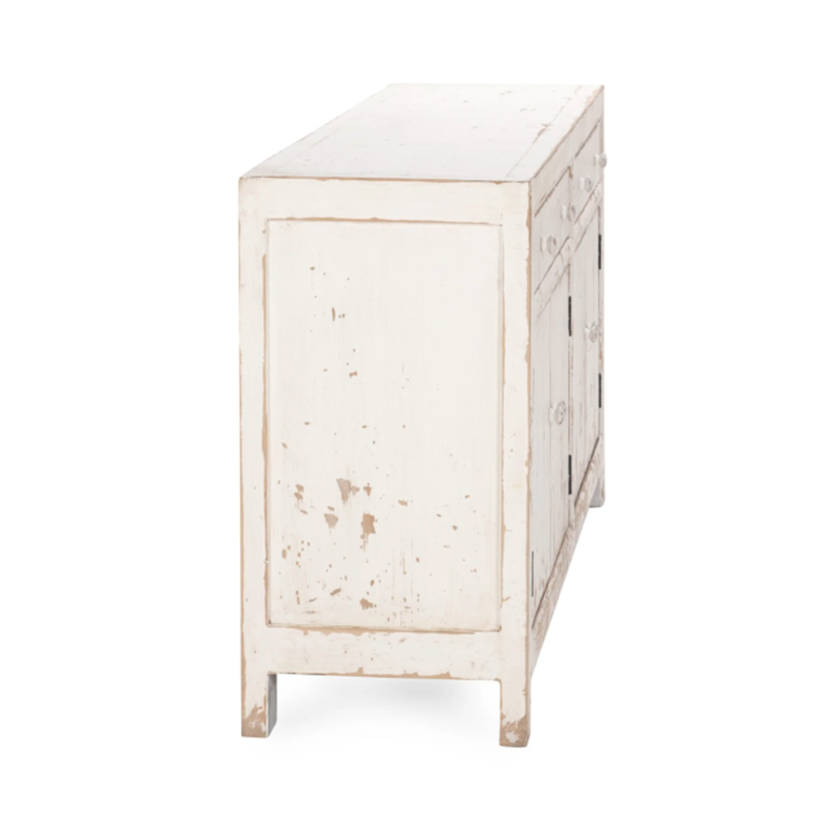 Outside The Box 68x18x36 Holden Solid Reclaimed Pine White Distressed 2 Drawer 4 Door Server