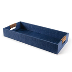 Outside The Box 24x11 Regina Andrew Logia Resin Rectangle Tray In Indigo