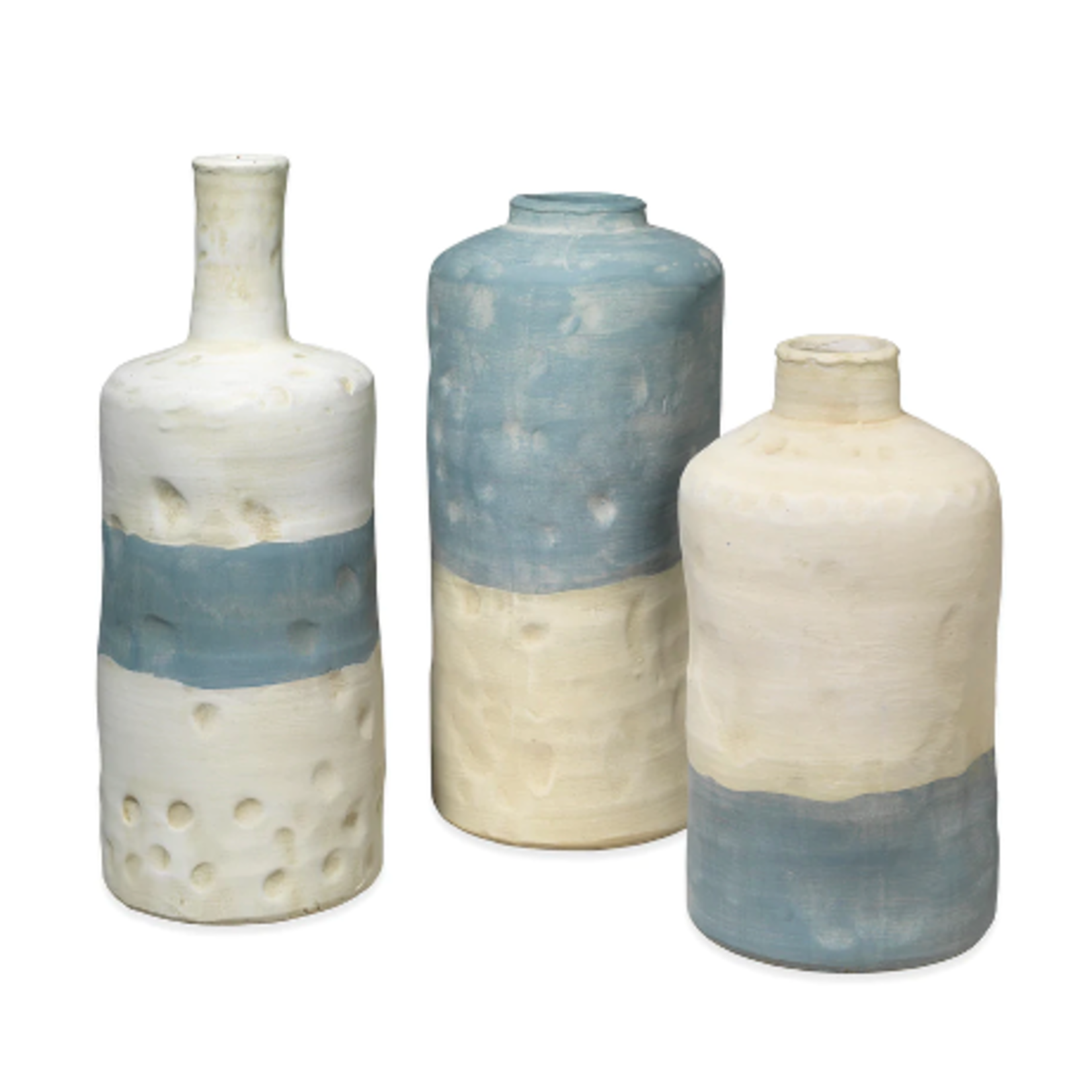 Outside The Box 15", 14" & 12" Set Of 3 Sedona Blue Vessels