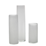 Outside The Box 8", 12" & 16" Set Of 3 Gwendolyn Hand Blown Vases In White
