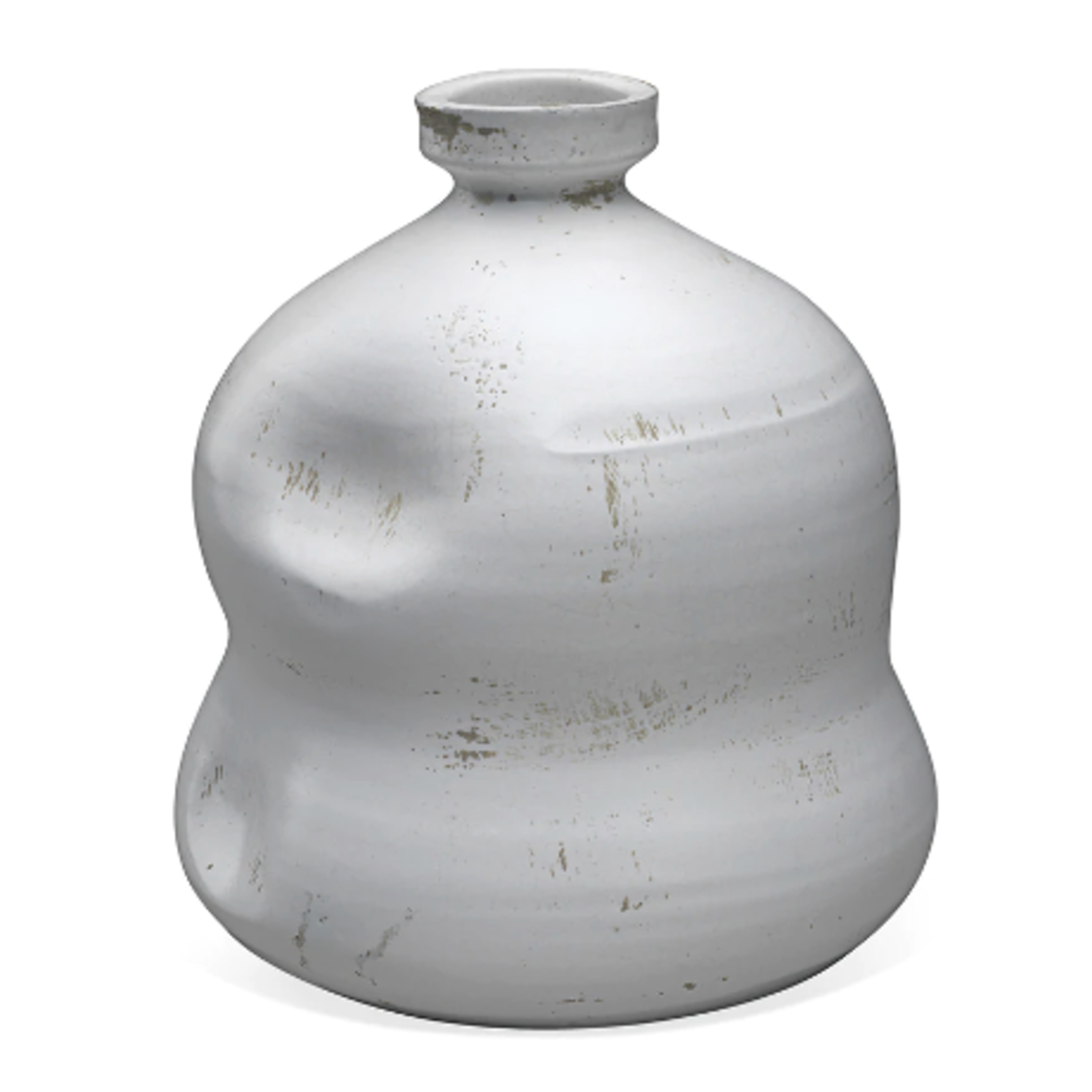 Outside The Box 10" Dimple Matte White Hand Crafted Jug