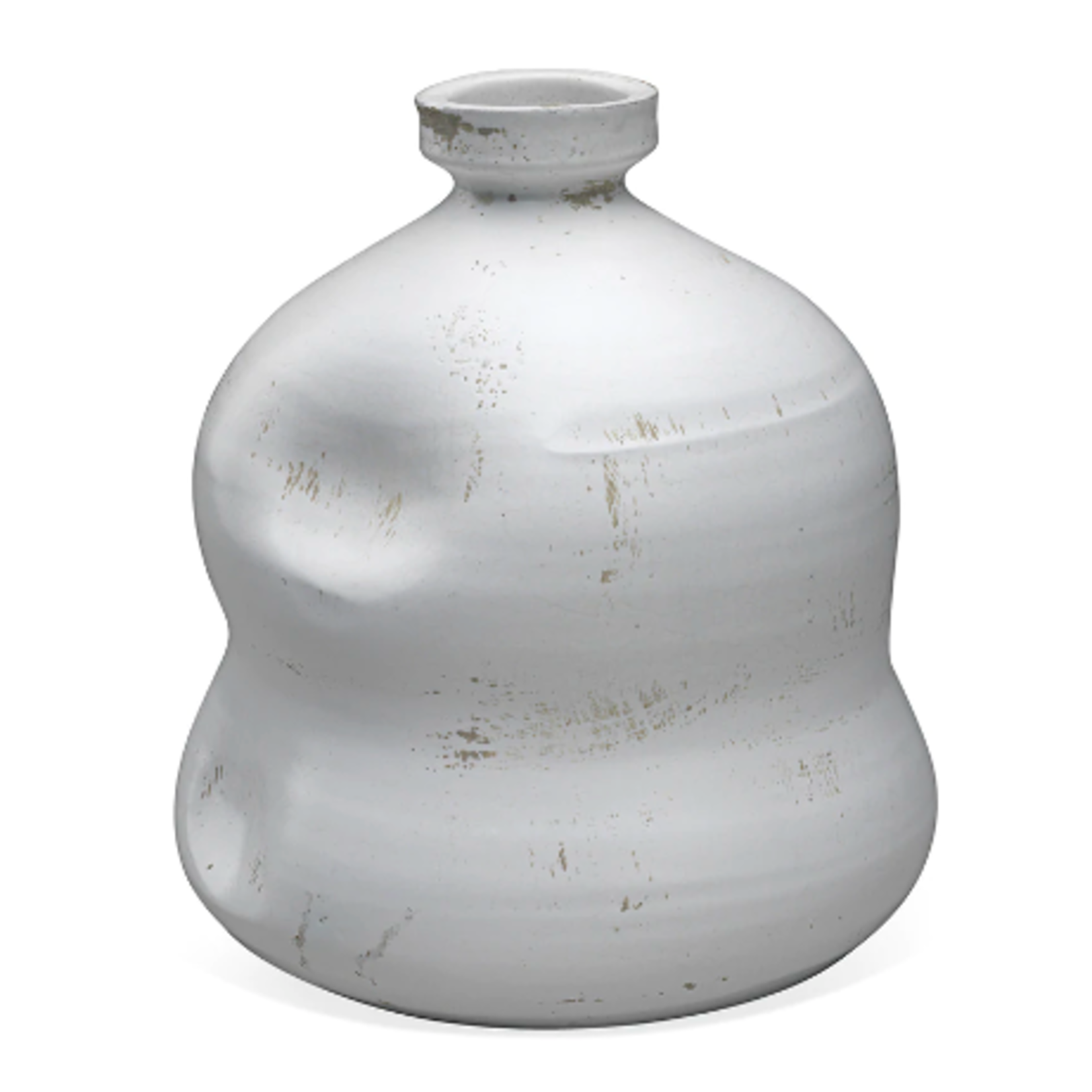 Outside The Box 10" Dimple Matte White Hand Crafted Jug