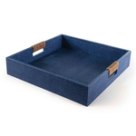 Outside The Box 18" Regina Andrew Logia Resin Square Tray Large In Blue