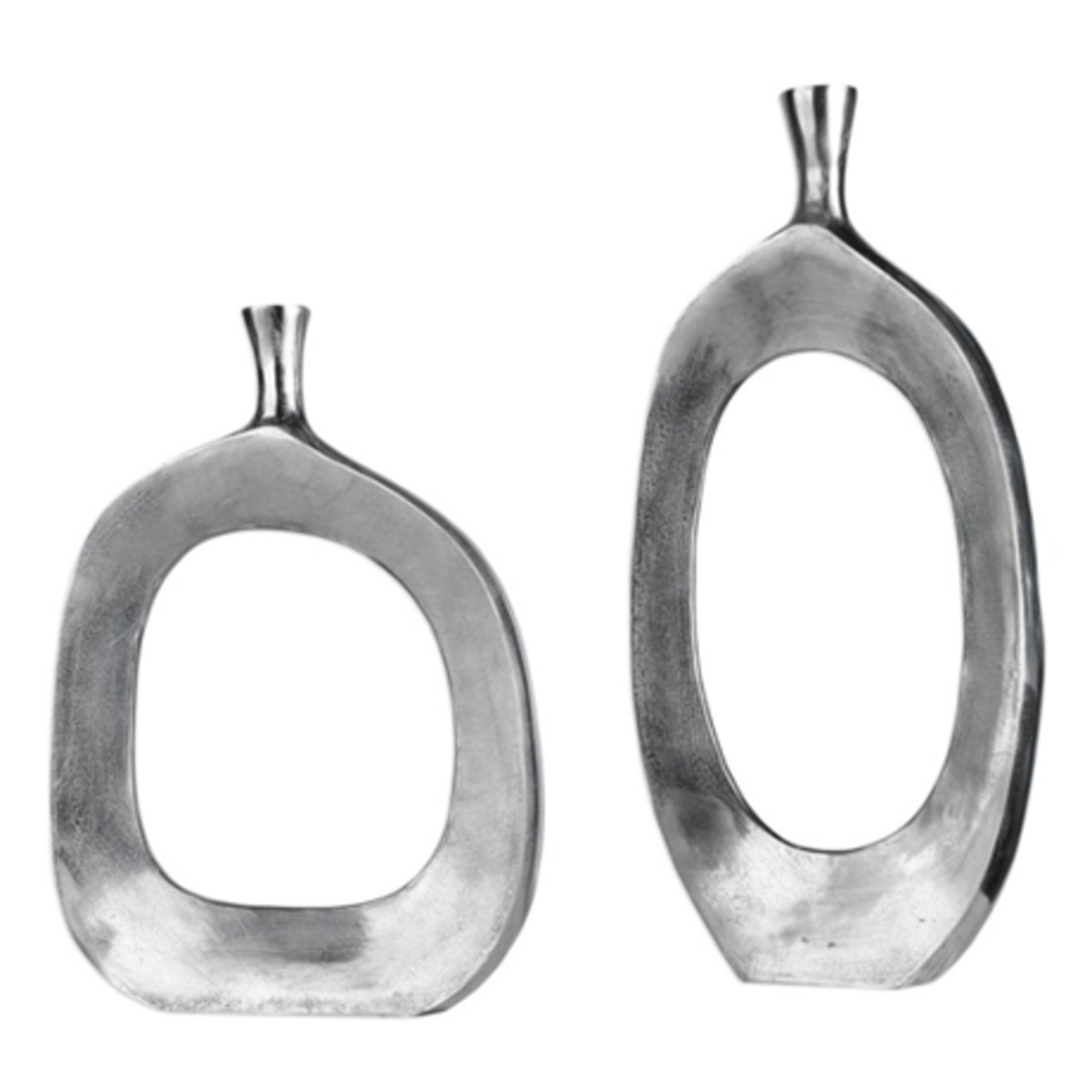 Outside The Box 22" & 30" Set Of 2 Cierra Cast Aluminum Vases