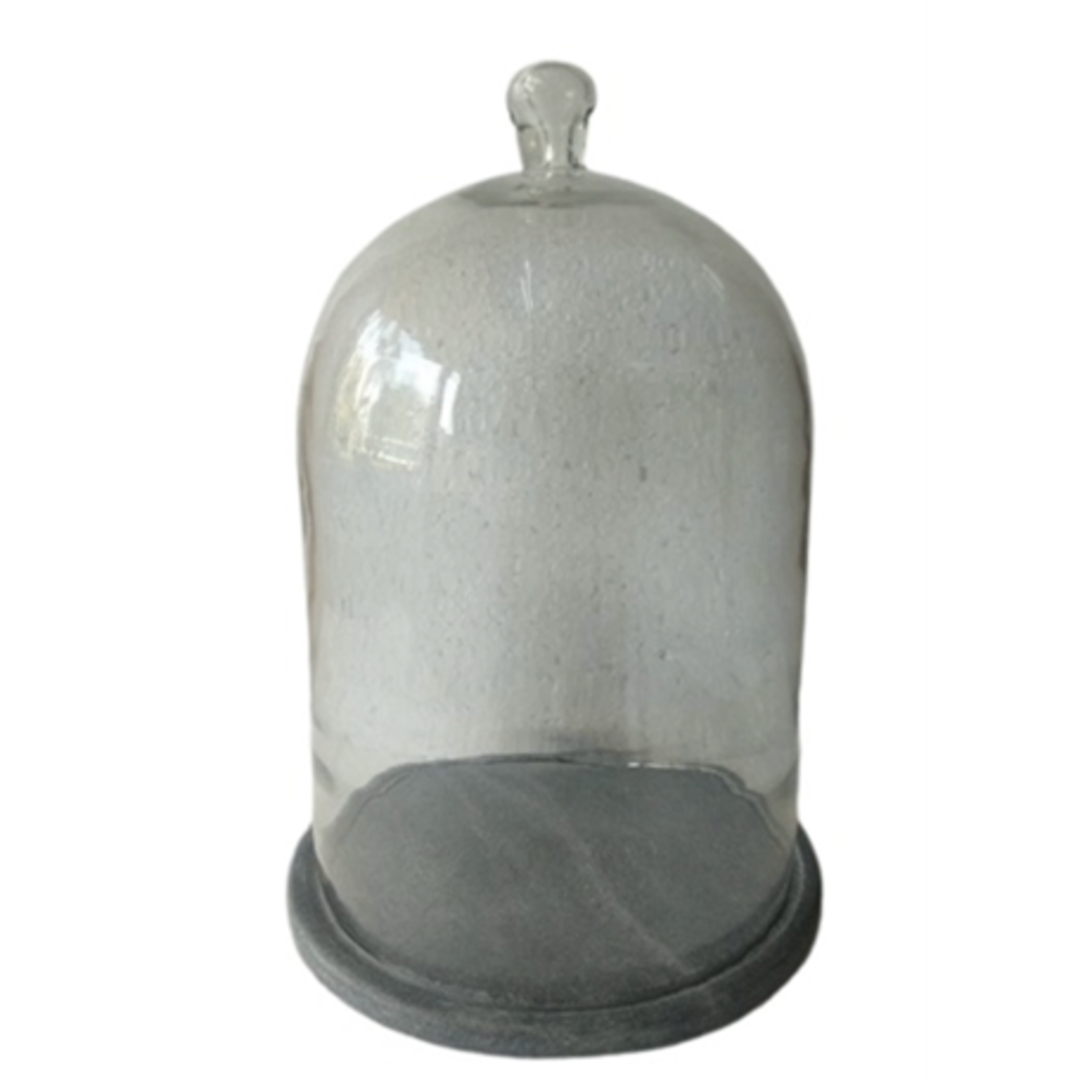 Outside The Box 15" Glass Bell Jar With Black Marble