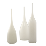 Outside The Box 21", 19" & 18" Set of 3 Pixie White Decorative Vases