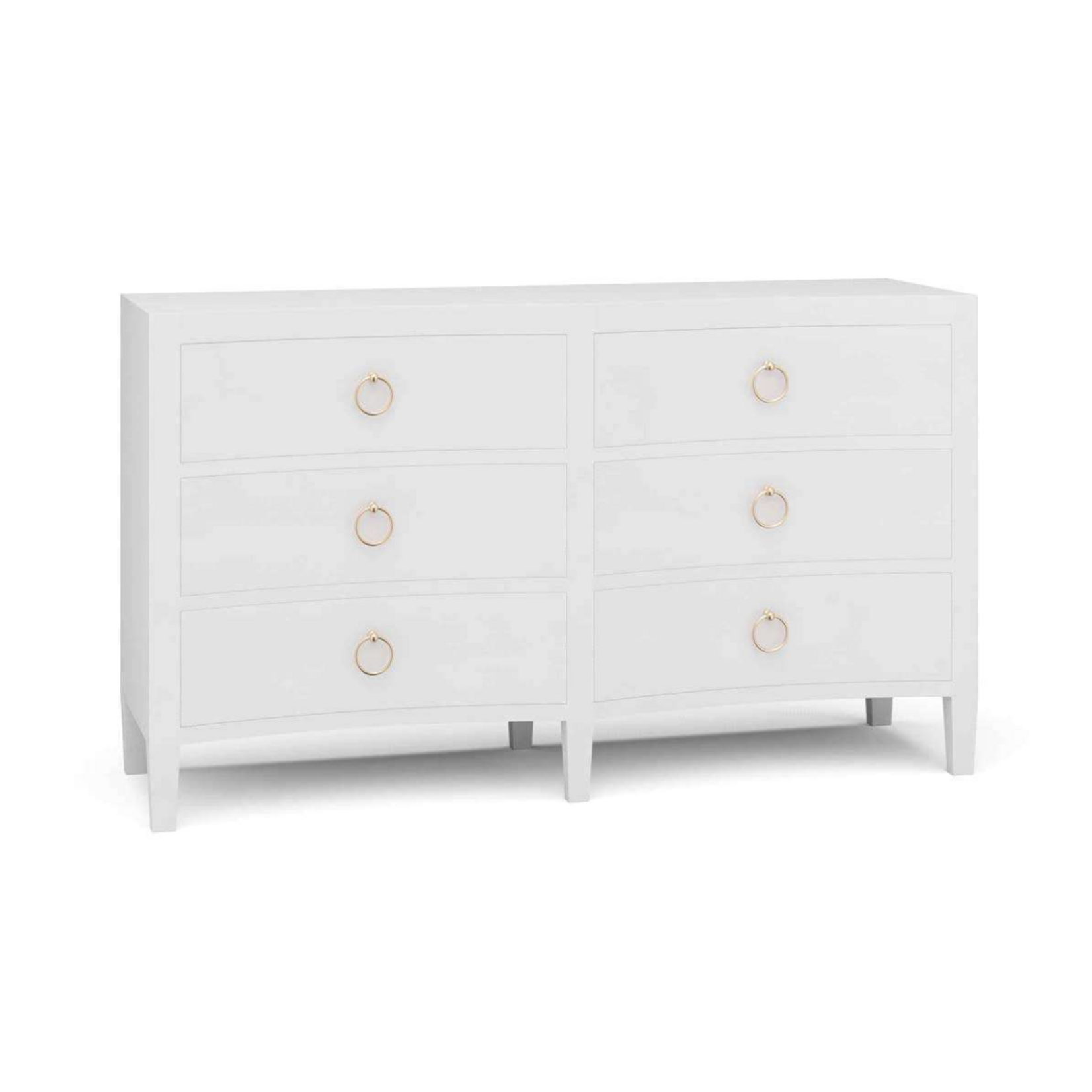 Outside The Box 69x20x40 Morning Mahogany 6 Drawer Linen Wrapped Dresser In White - FTRW