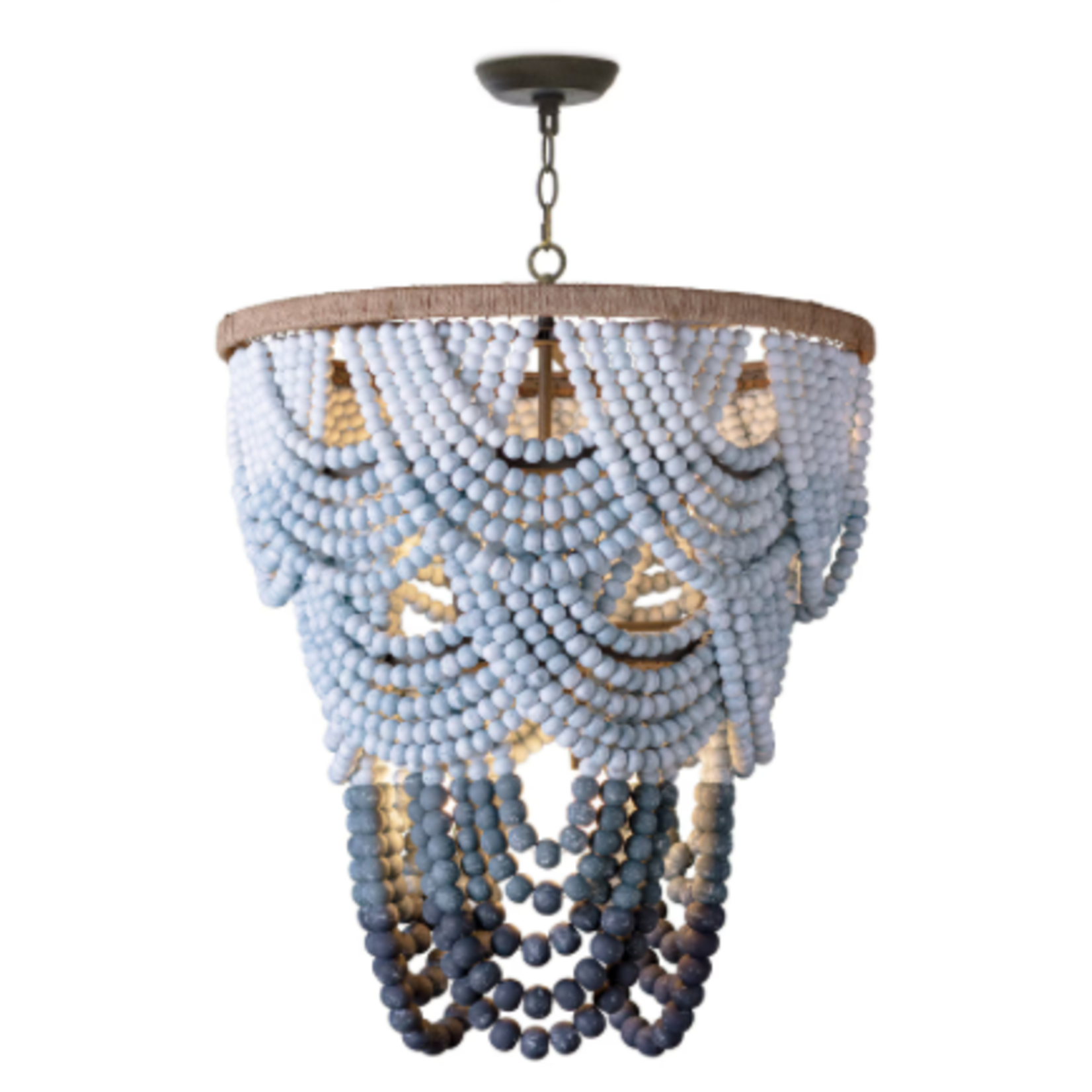 Outside The Box 32" Regina Andrew Ombre Wood Bead Chandelier