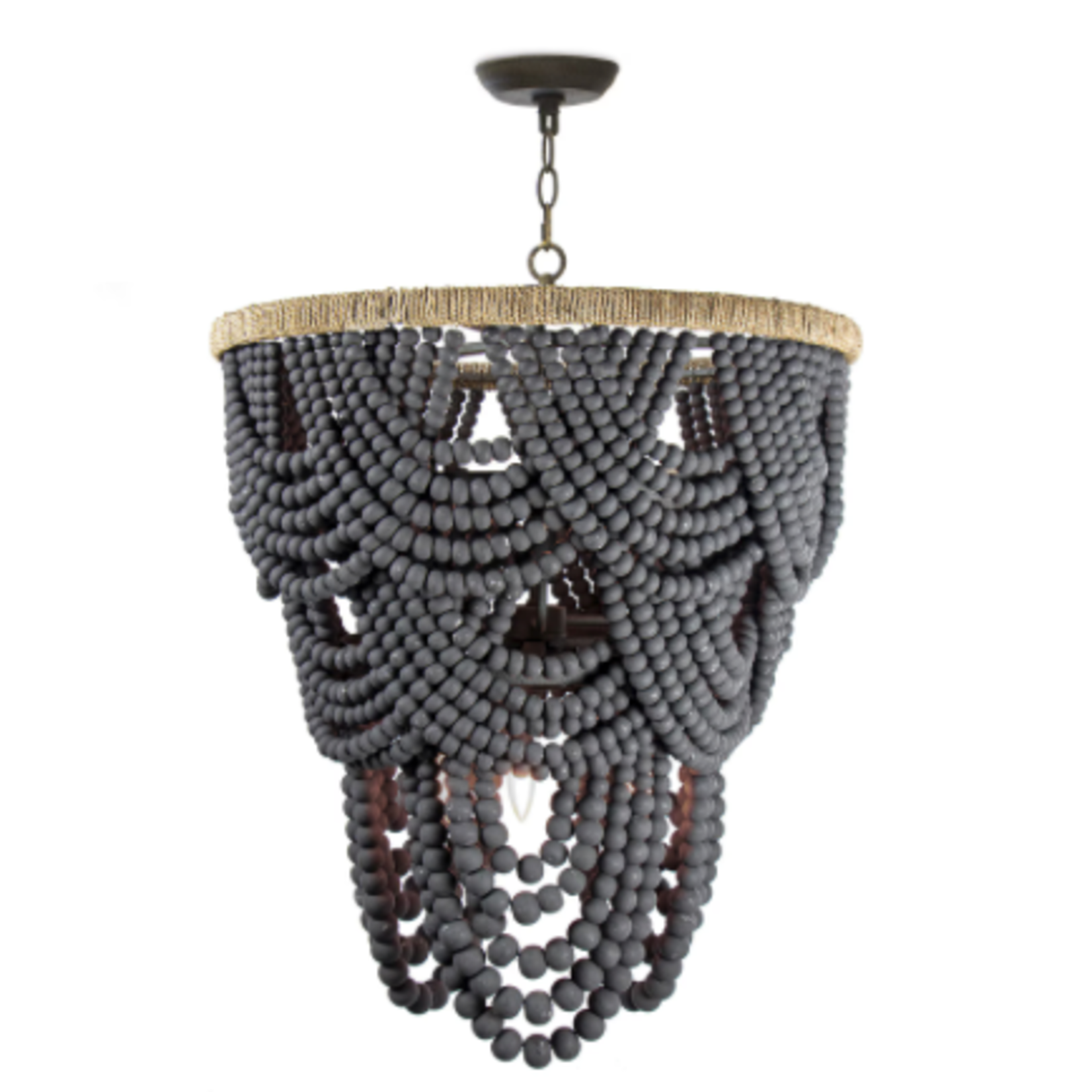 Outside The Box 32" Regina Andrew Lorelei Wood Bead Chandelier