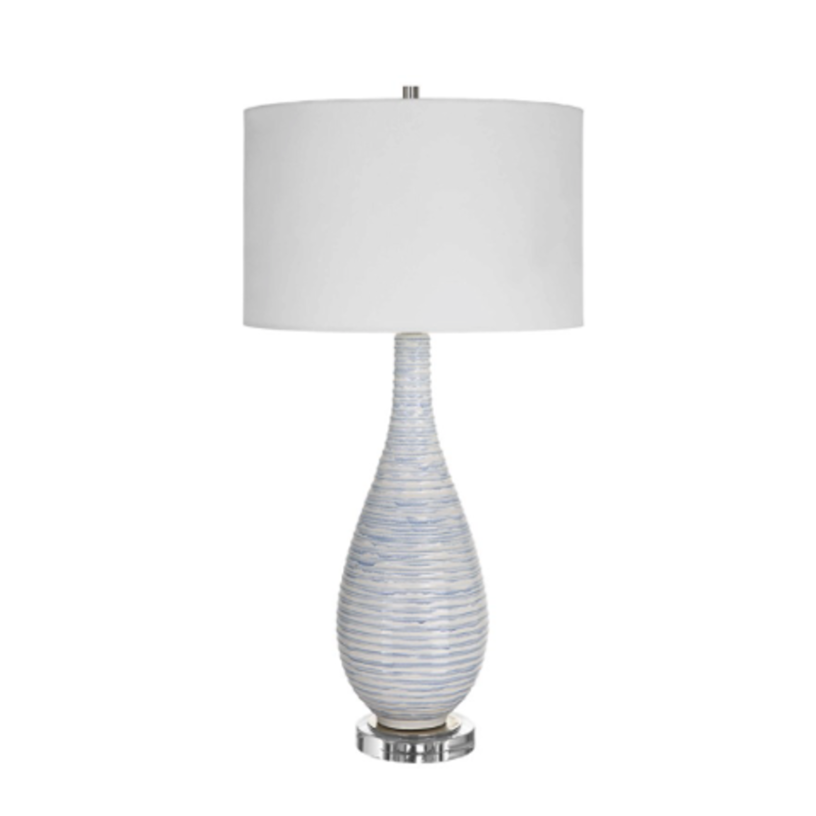 Outside The Box 32" Uttermost Clariot Ribbed Blue Table Lamp