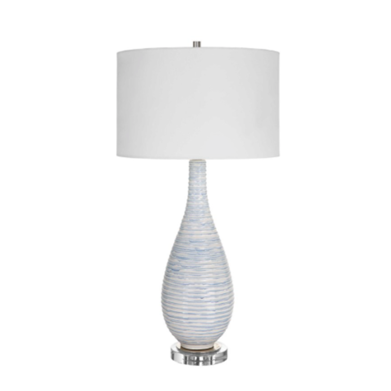 Outside The Box 32" Uttermost Clariot Ribbed Blue Table Lamp