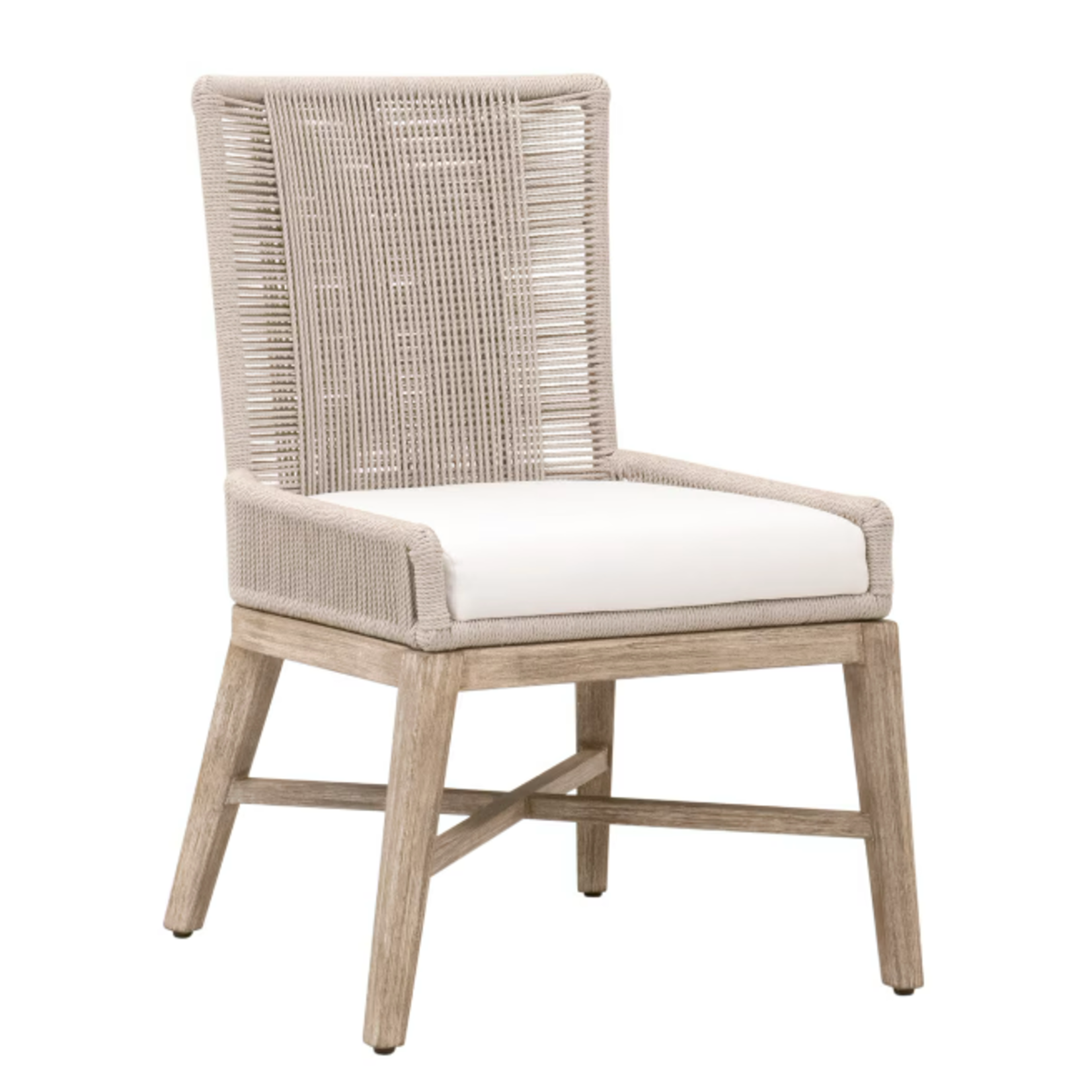 Outside The Box Overlay Oyster Rope Livesmart Payton Pearl & Mahogany Dining Chair