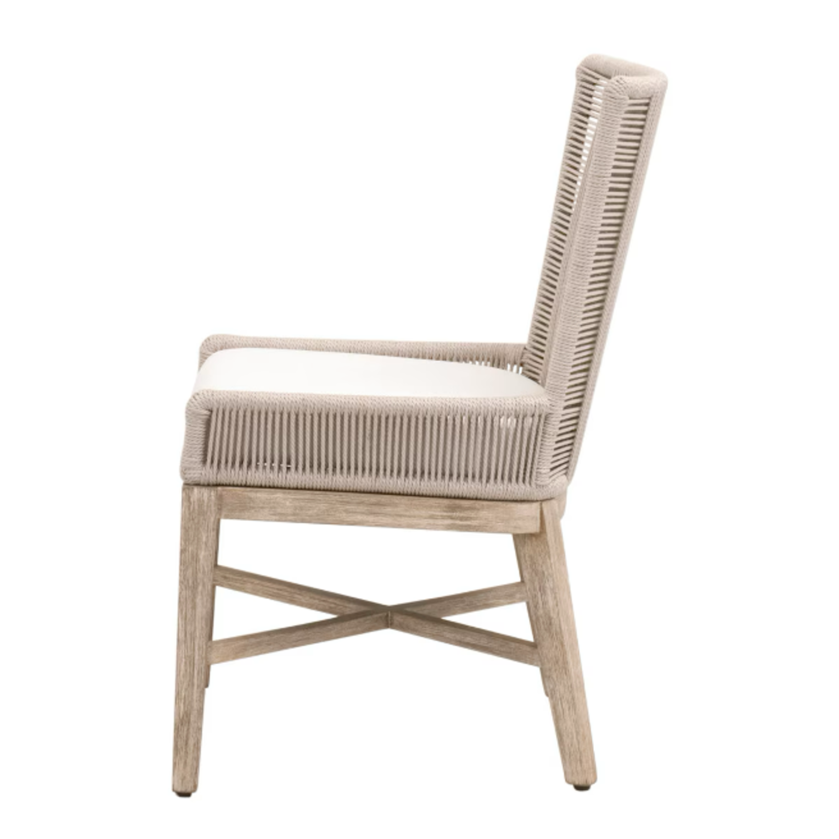 Outside The Box Overlay Oyster Rope Livesmart Peyton Pearl & Mahogany Dining Chair