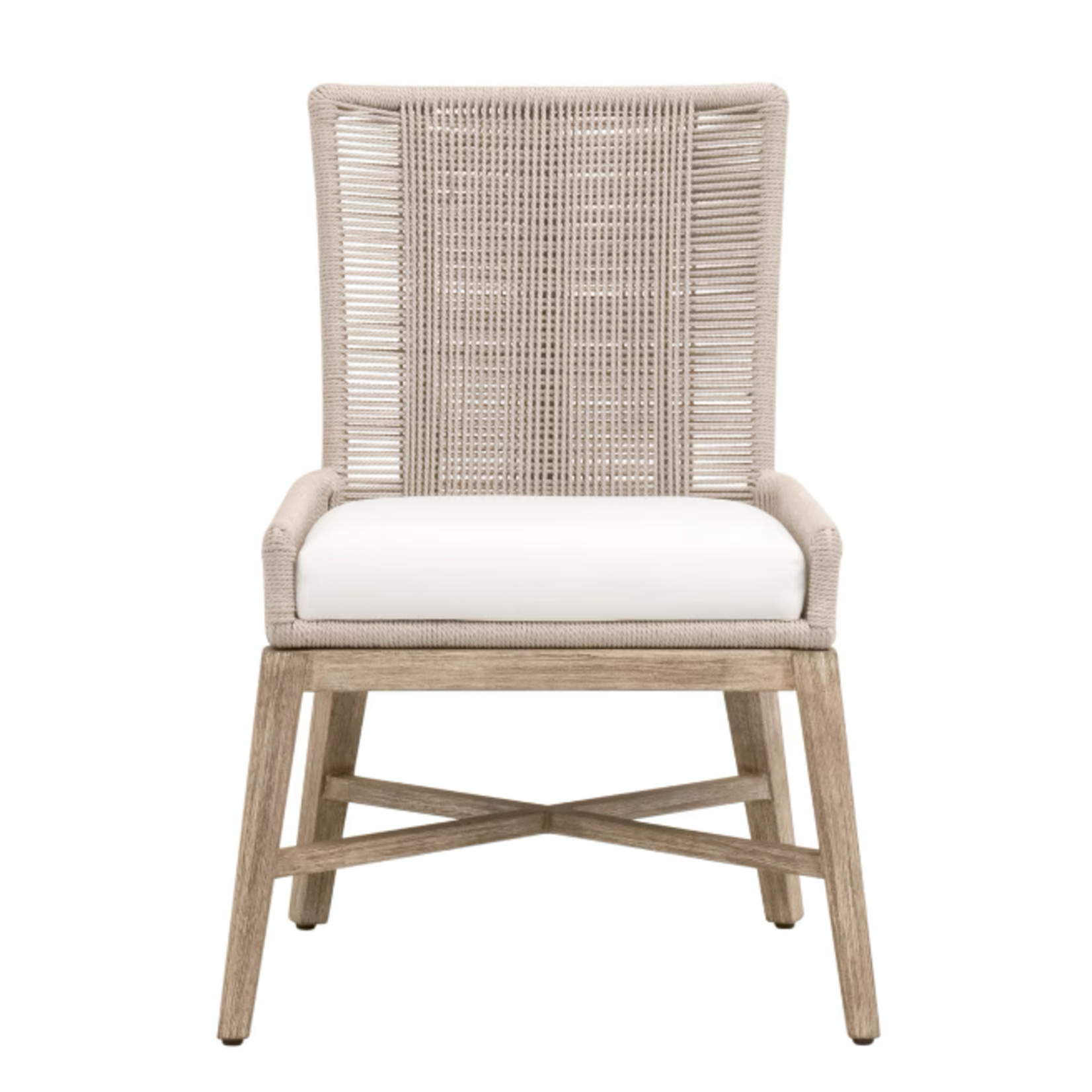Outside The Box Overlay Oyster Rope Livesmart Peyton Pearl & Mahogany Dining Chair