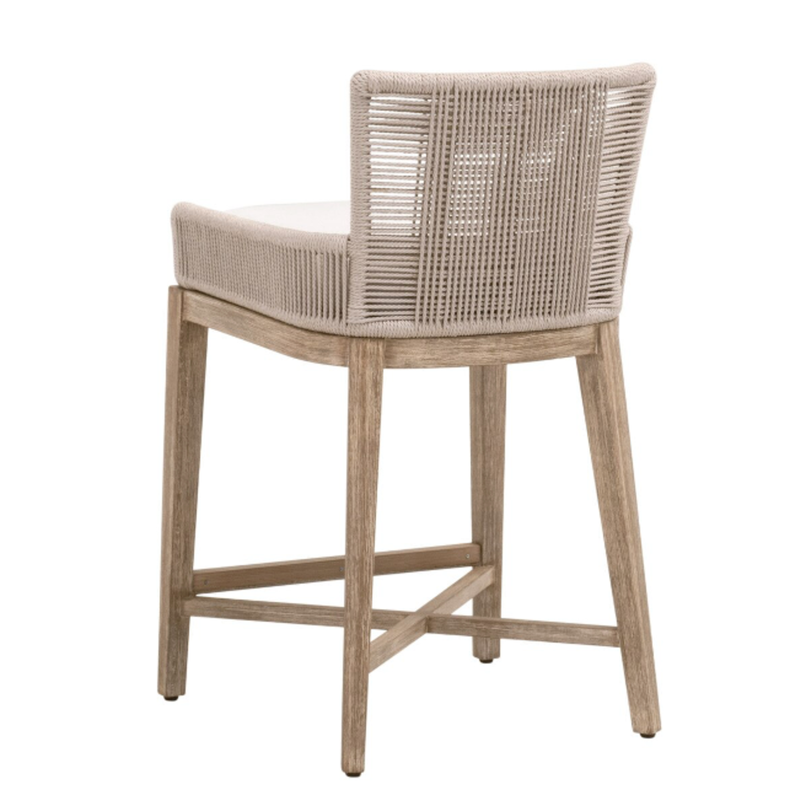 Outside The Box 27" Overlay Oyster Rope Livesmart Payton Pearl & Mahogany Counter Stool