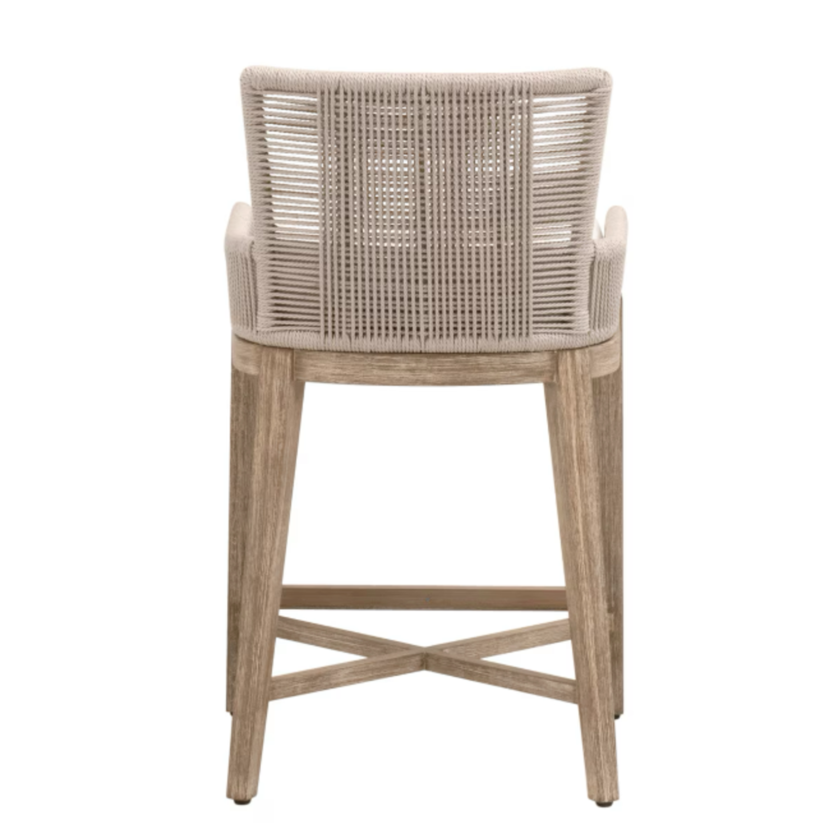 Outside The Box 27" Overlay Oyster Rope Livesmart Payton Pearl & Mahogany Counter Stool
