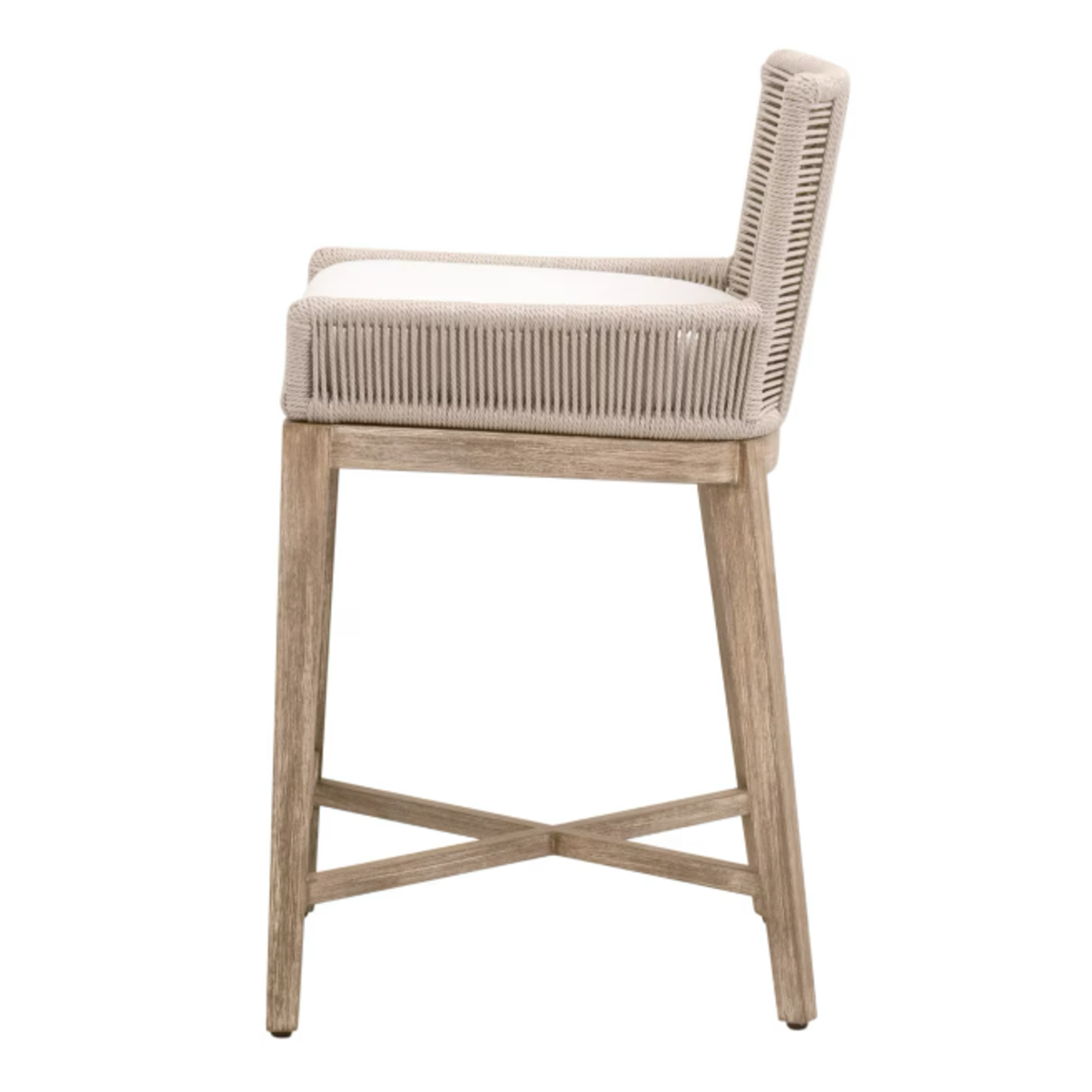 Outside The Box 27" Overlay Oyster Rope Livesmart Payton Pearl & Mahogany Counter Stool