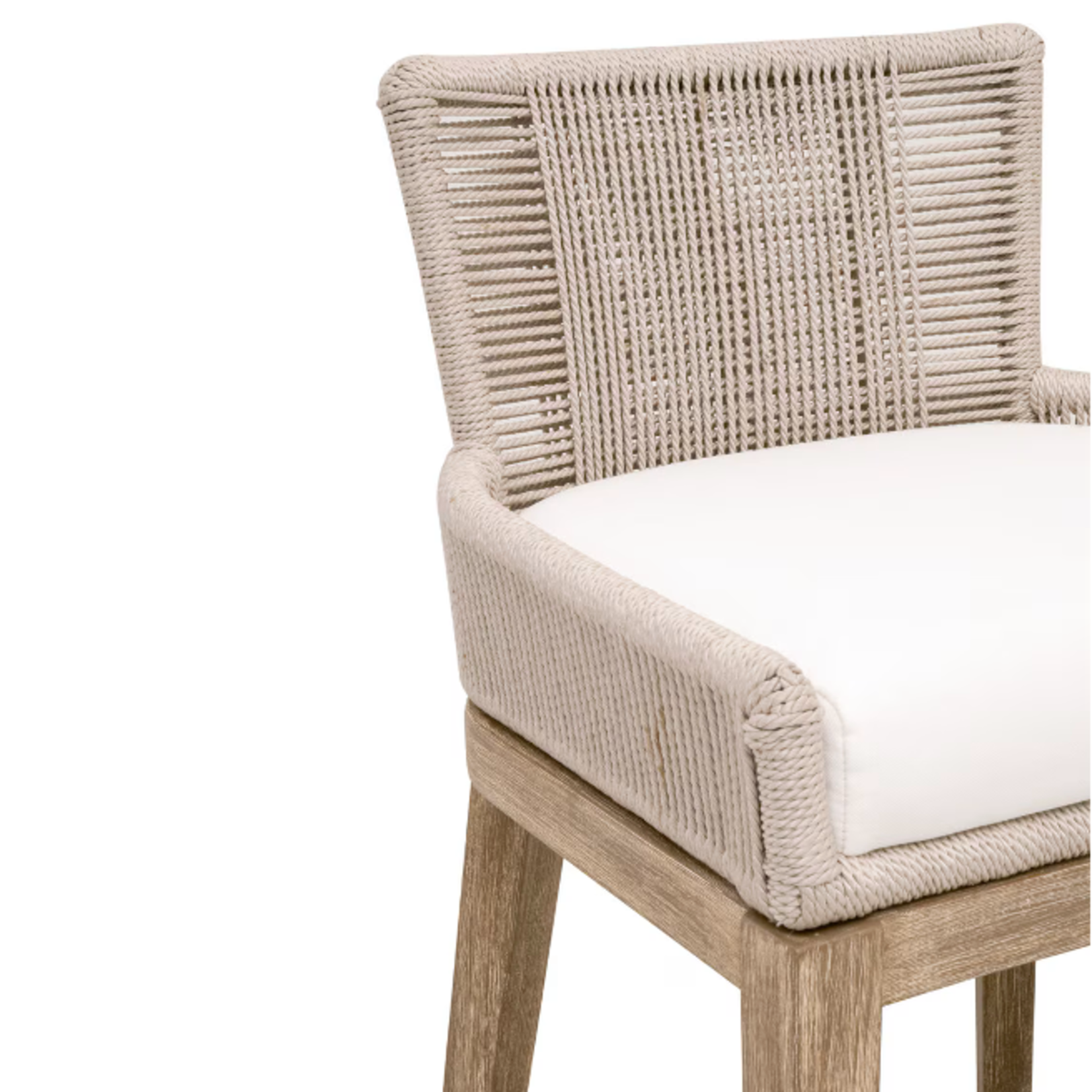 Outside The Box 27" Overlay Oyster Rope Livesmart Payton Pearl & Mahogany Counter Stool
