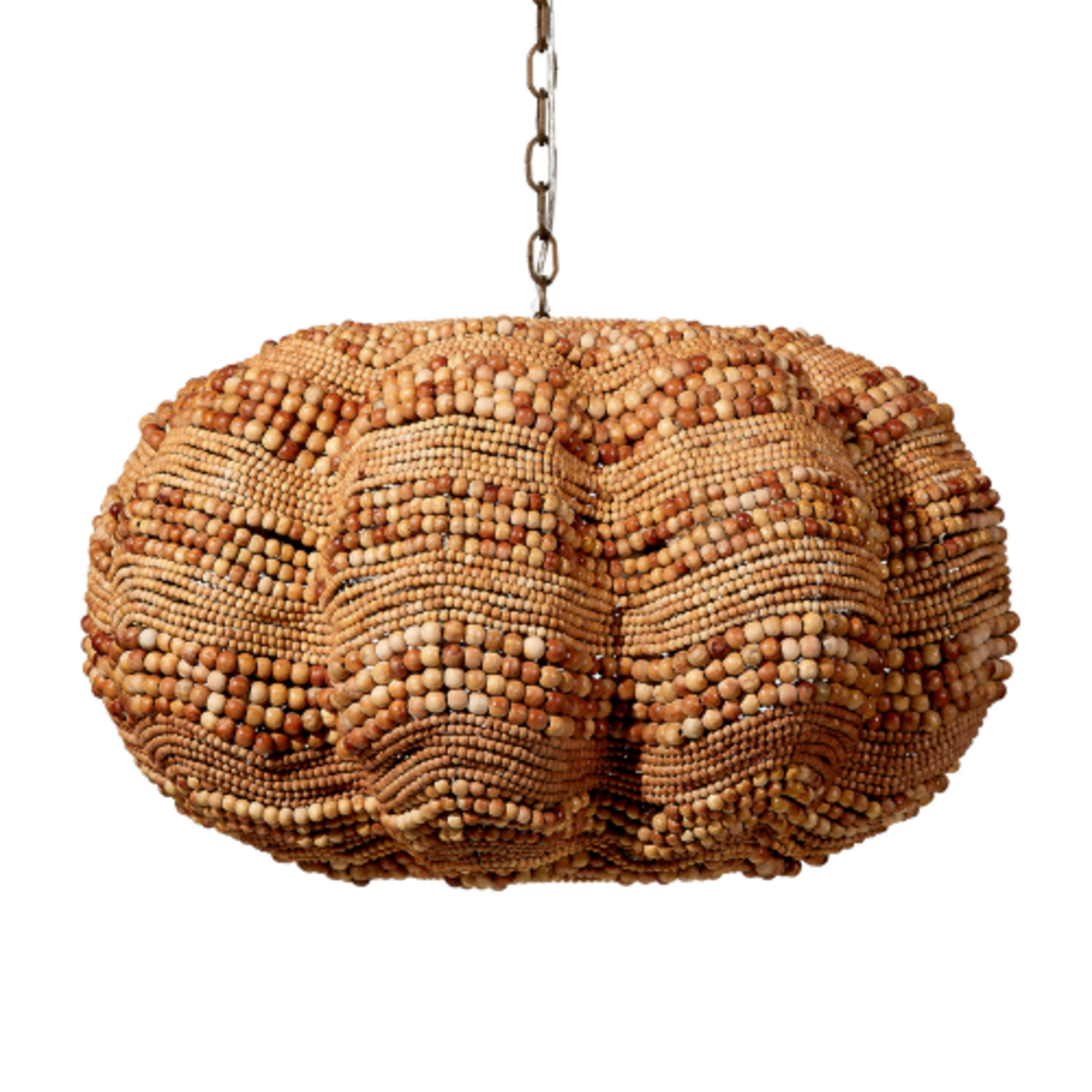 Outside The Box 22" Clam Shell Mango Wood Beads Chandelier In Natural