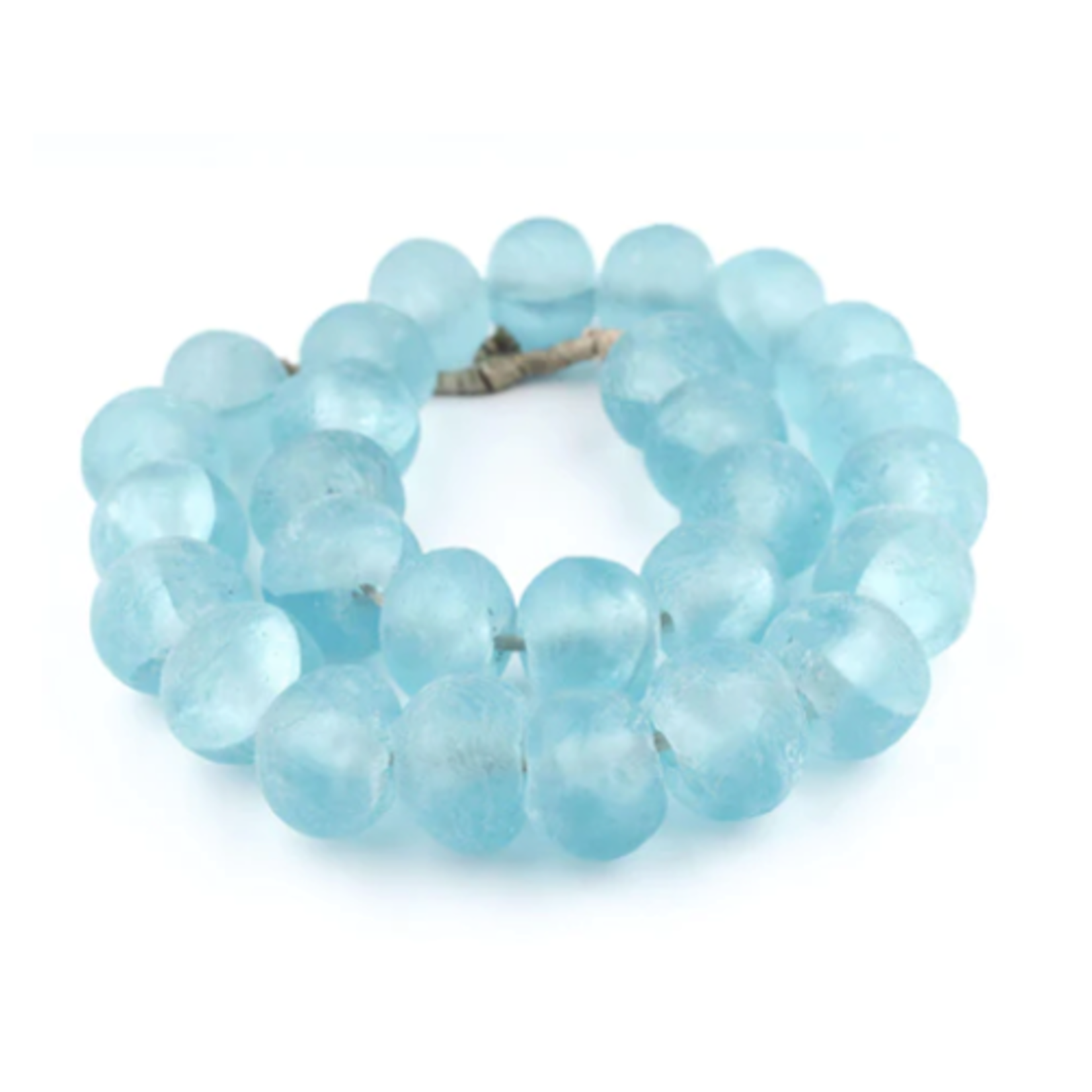 Outside The Box 31" Clear Marine Recycled 32mm Glass Beads