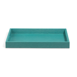 Outside The Box 20x14 Hampton Shore Raffia Wrapped Rectangular Tray In Emerald Shores